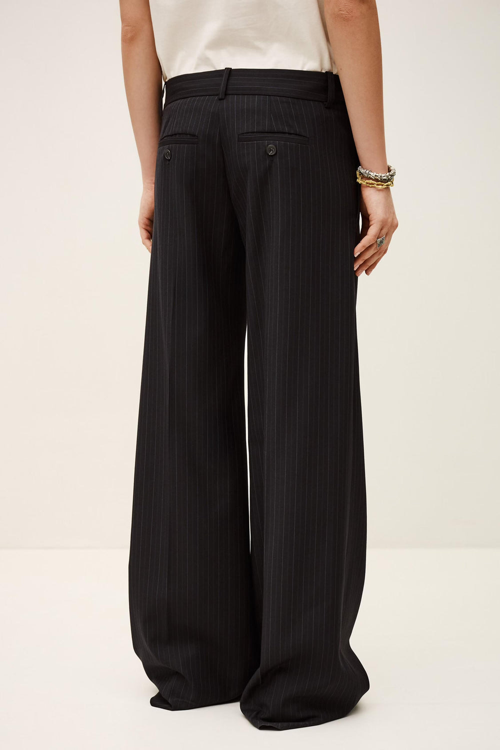 Wide-Leg Tailored Pants Cely Blue