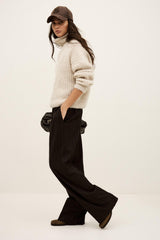 Elastic Waist Pants Handrew Brown