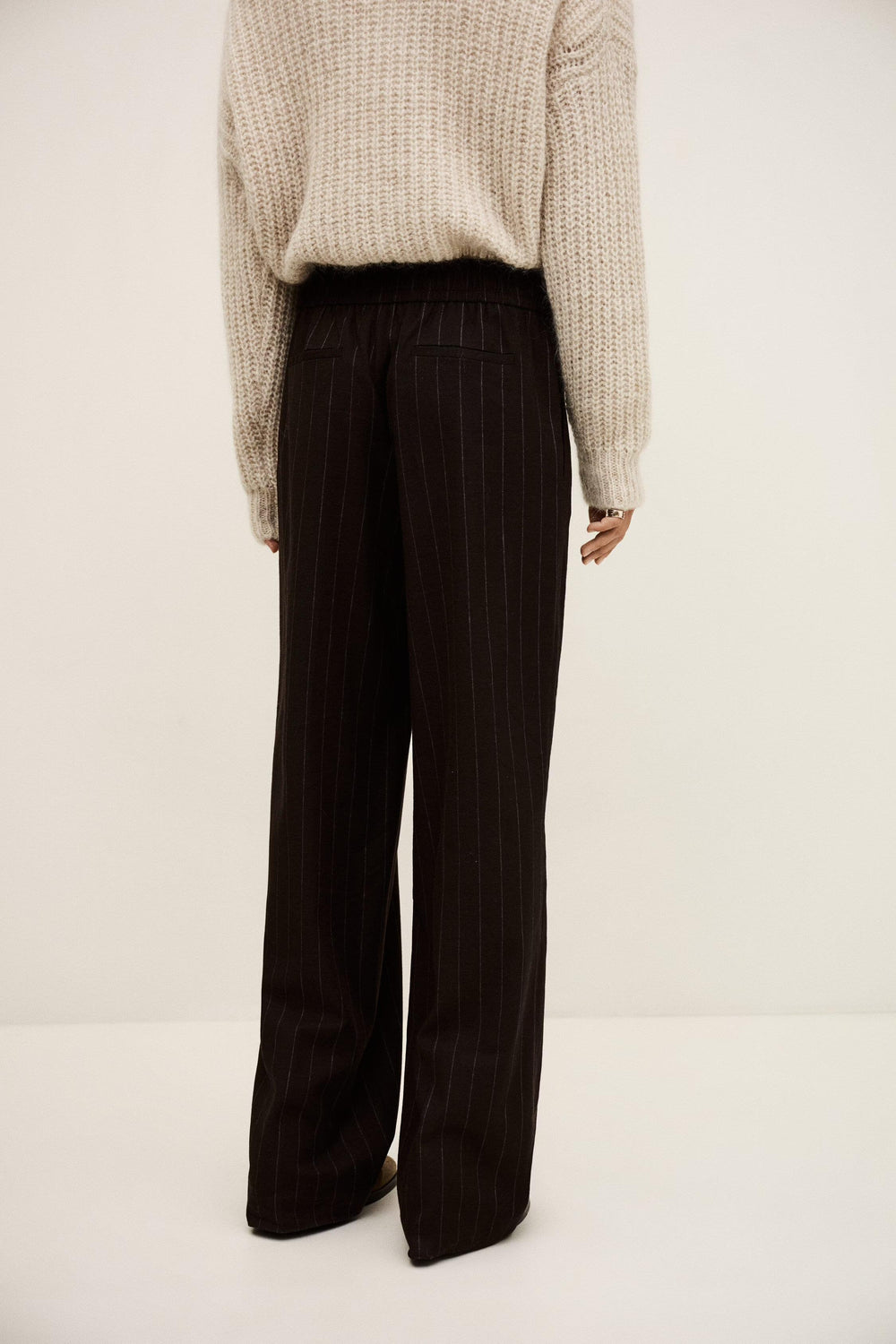 Elastic Waist Pants Handrew Brown