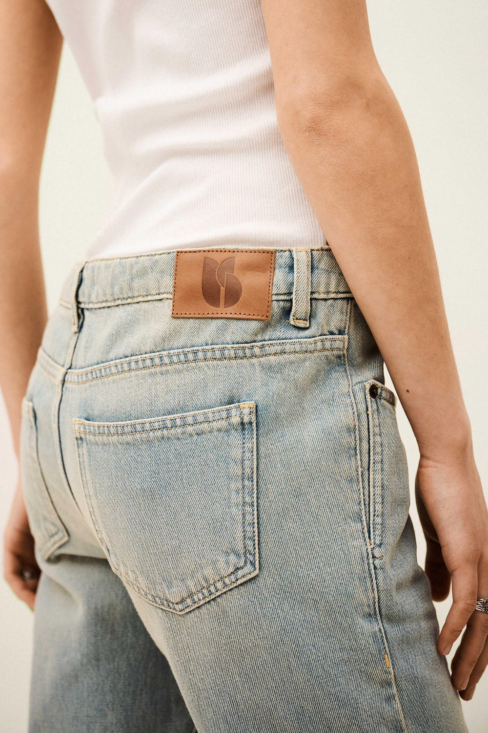 Straight-Fit Waisted Pants Cenos Blue