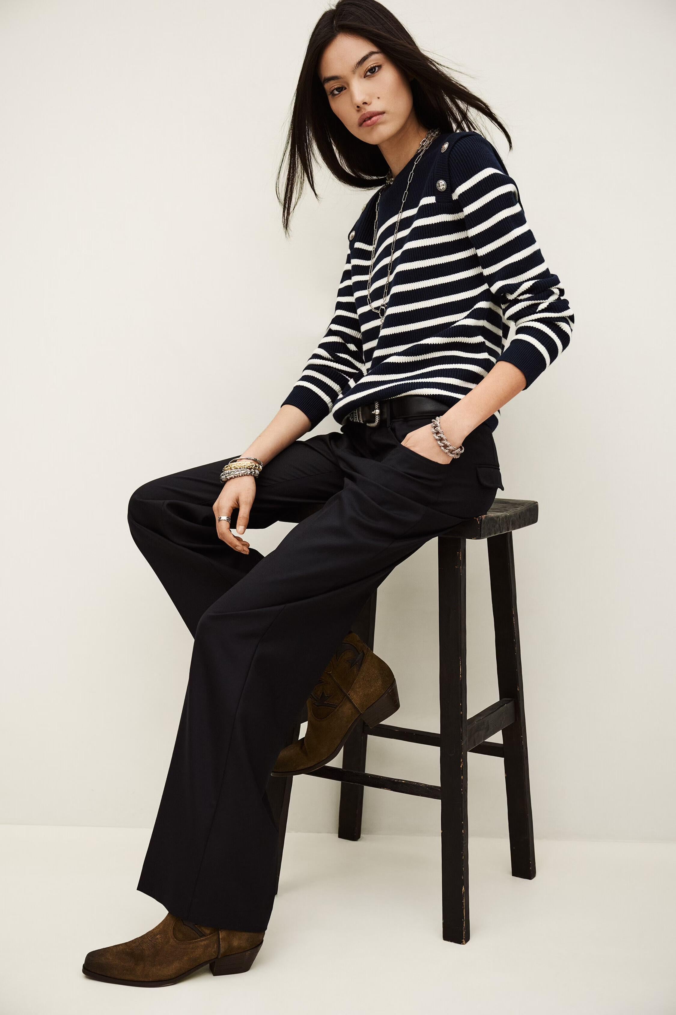 Bootcut Wool Pants Nives Blue