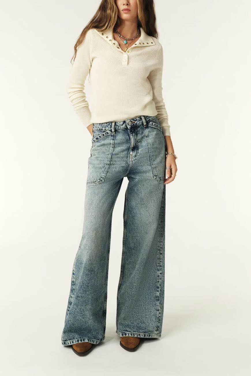 Wide-Leg Blue Jeans Mellou Blue