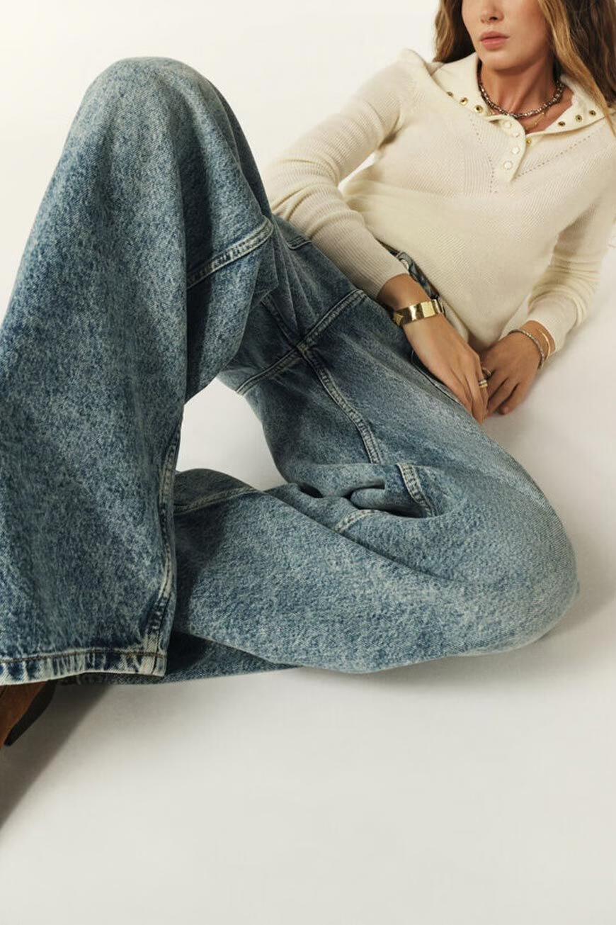Wide-Leg Blue Jeans Mellou Blue
