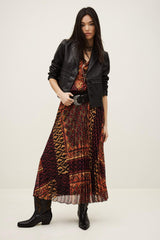 Patterned Midi Skirt Olgia Red