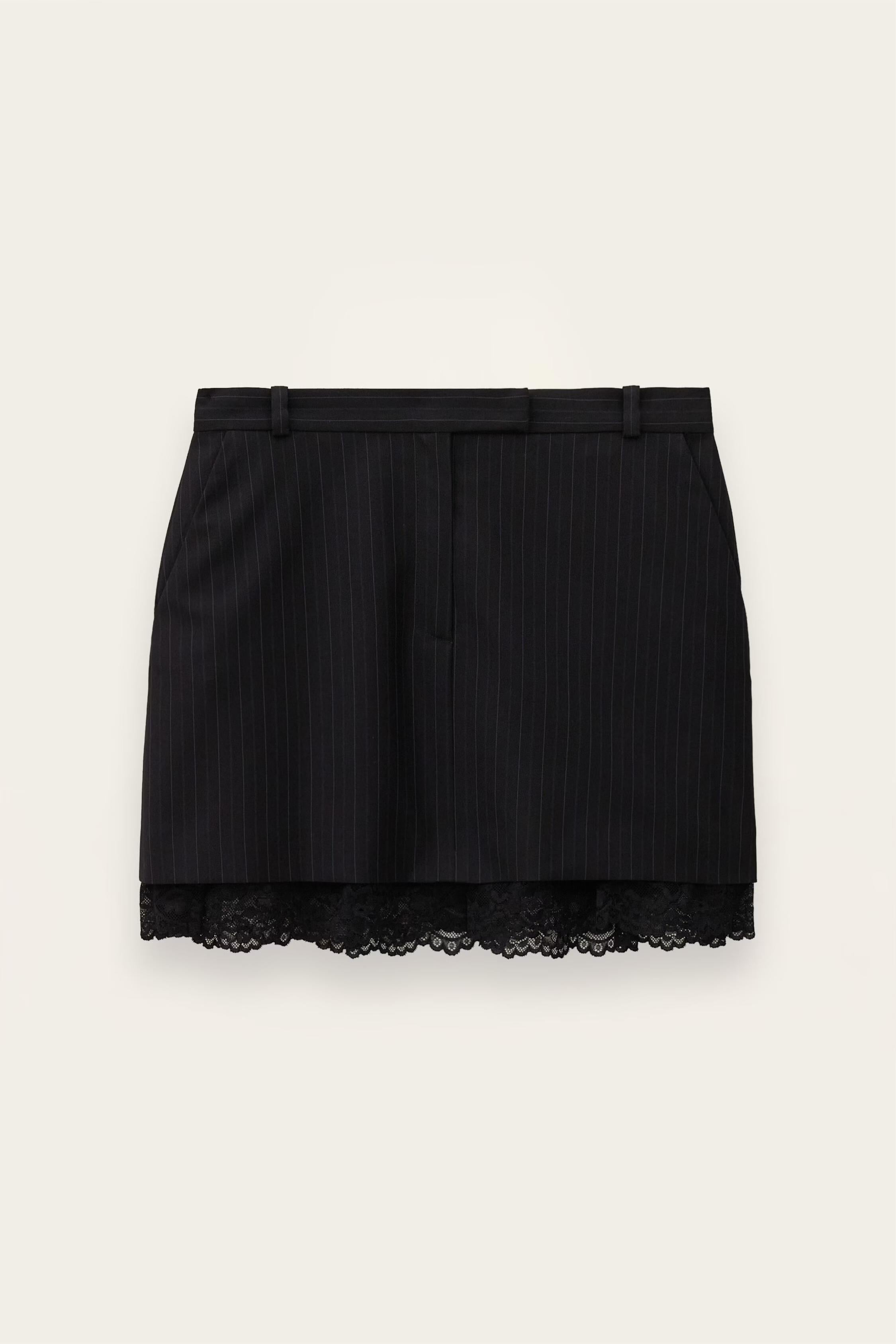 Lace Tailored Mini Skirt Cassie Blue