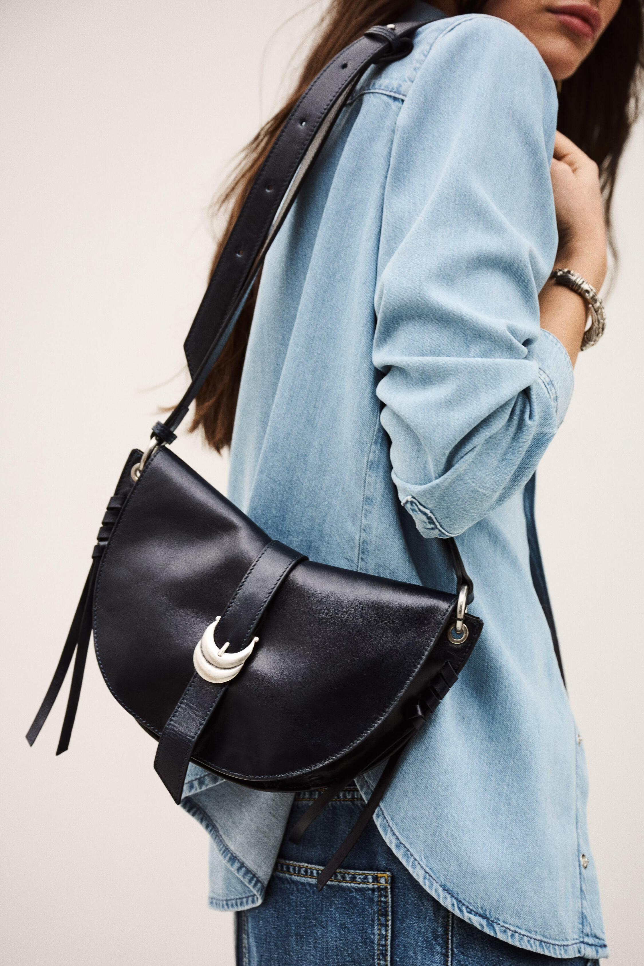 Leather Saddle Bag Youyou Blue