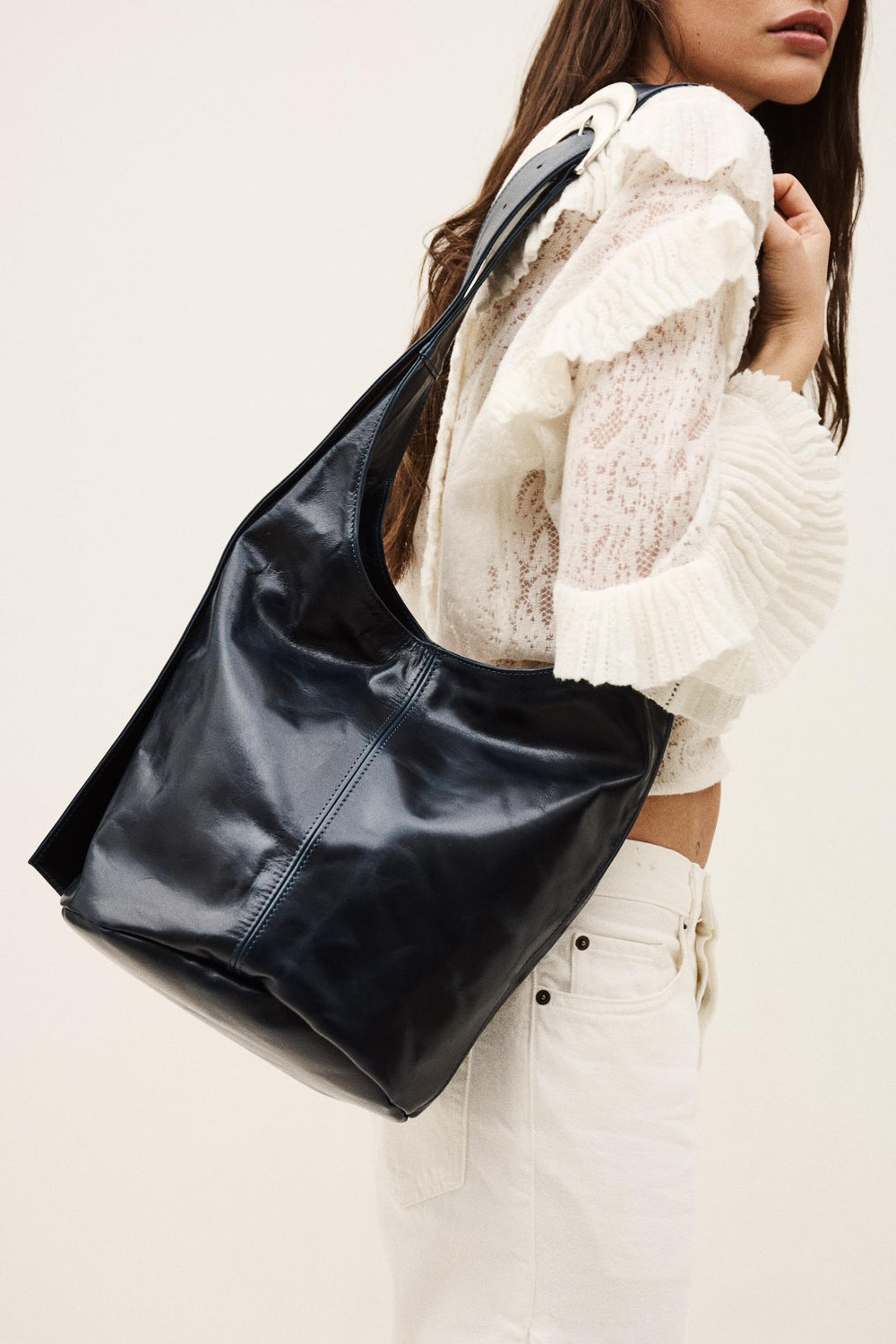 Leather Bucket Bag Youyou Blue