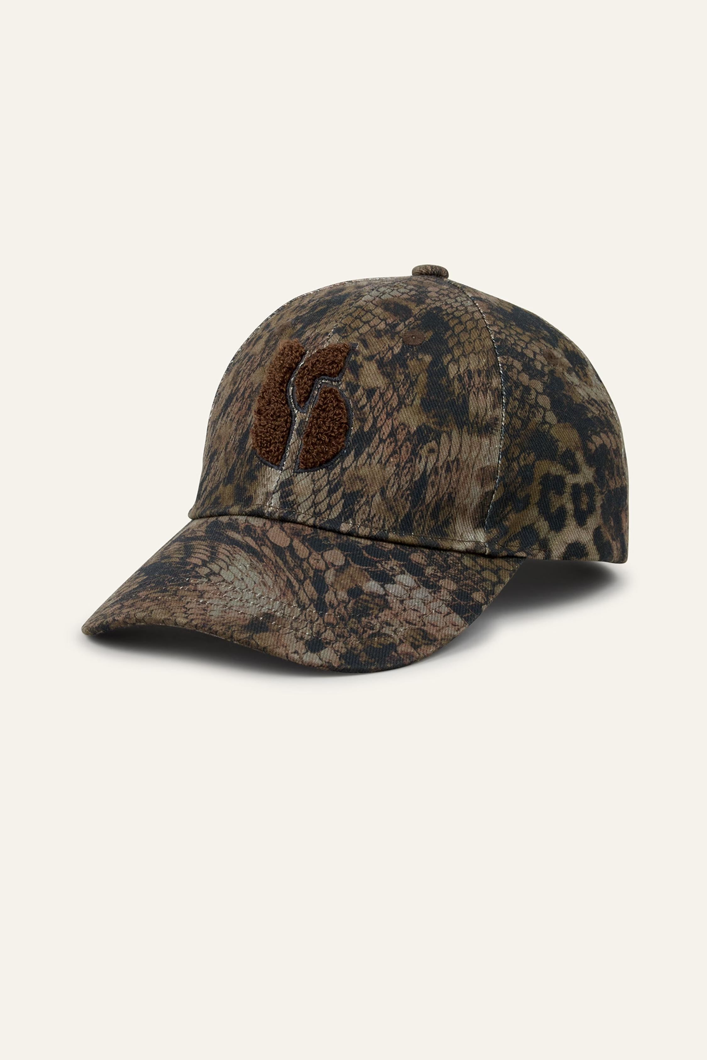 Patterned Cotton Baseball Cap Honi Green