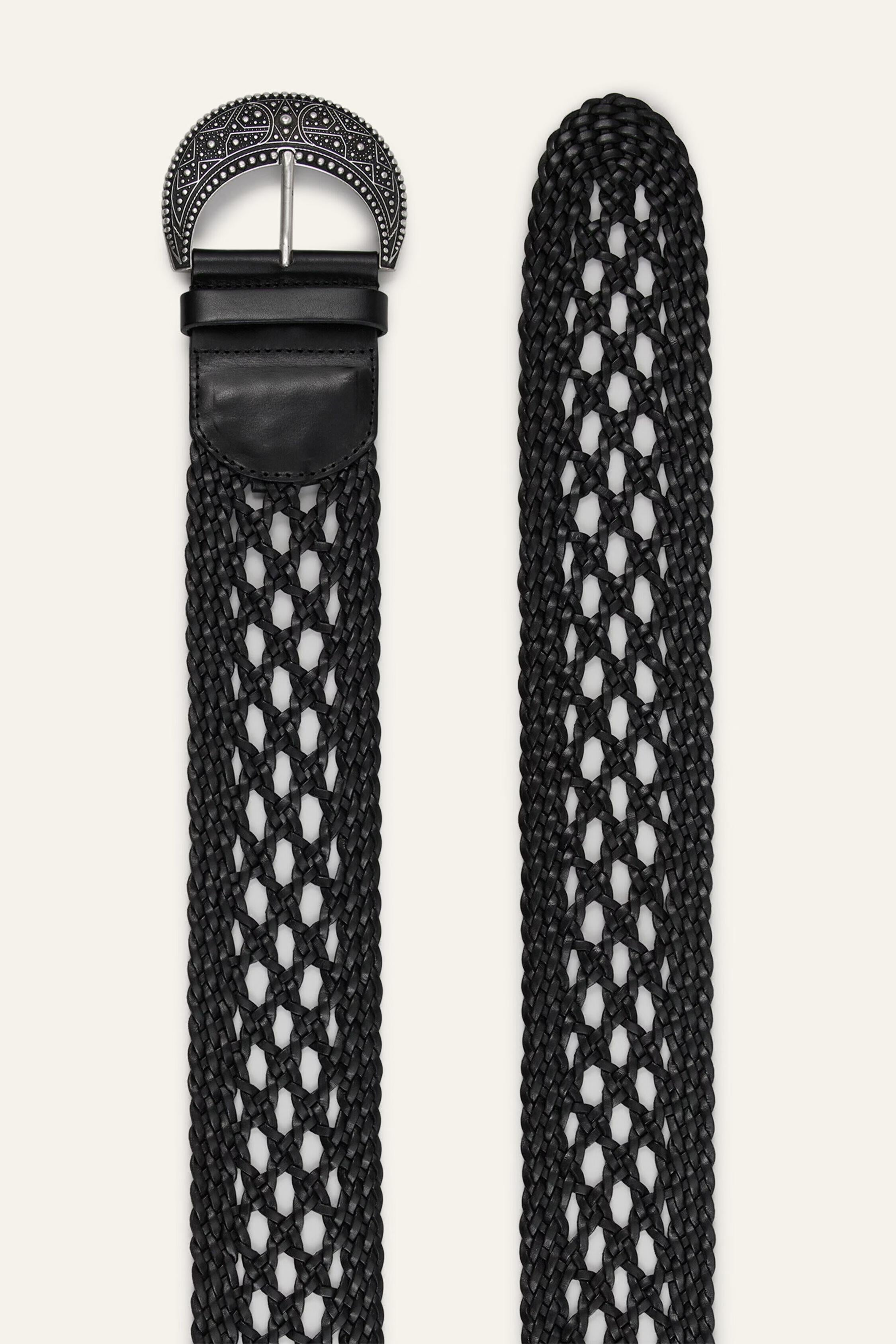Braided Leather Belt Balmy Black