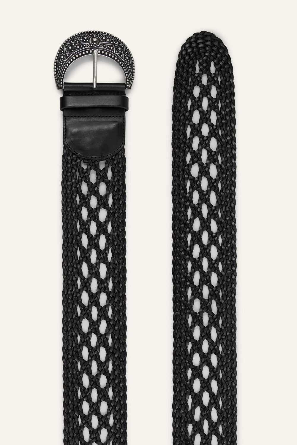 Braided Leather Belt Balmy Black