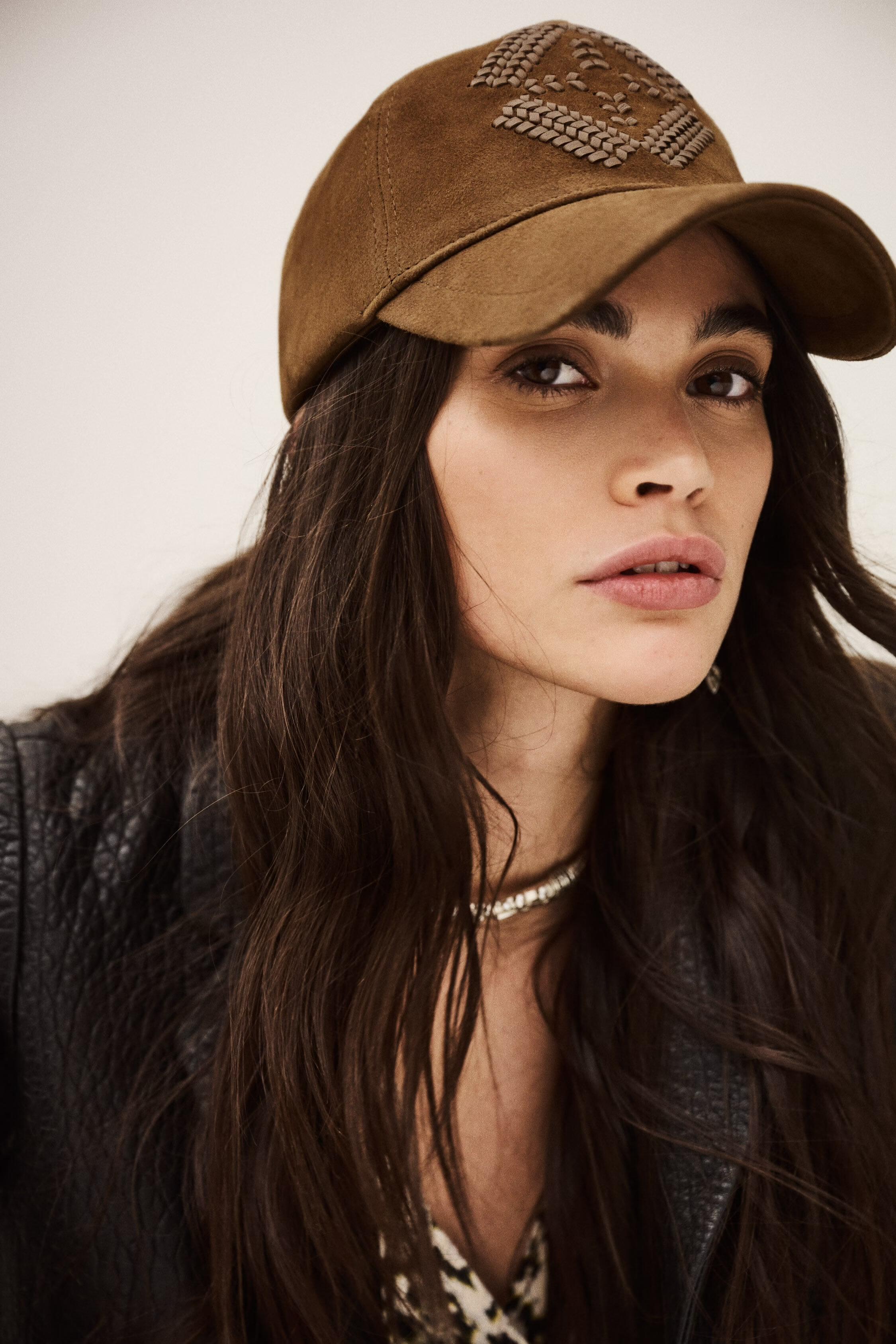 Leather Baseball Cap Harsha Brown