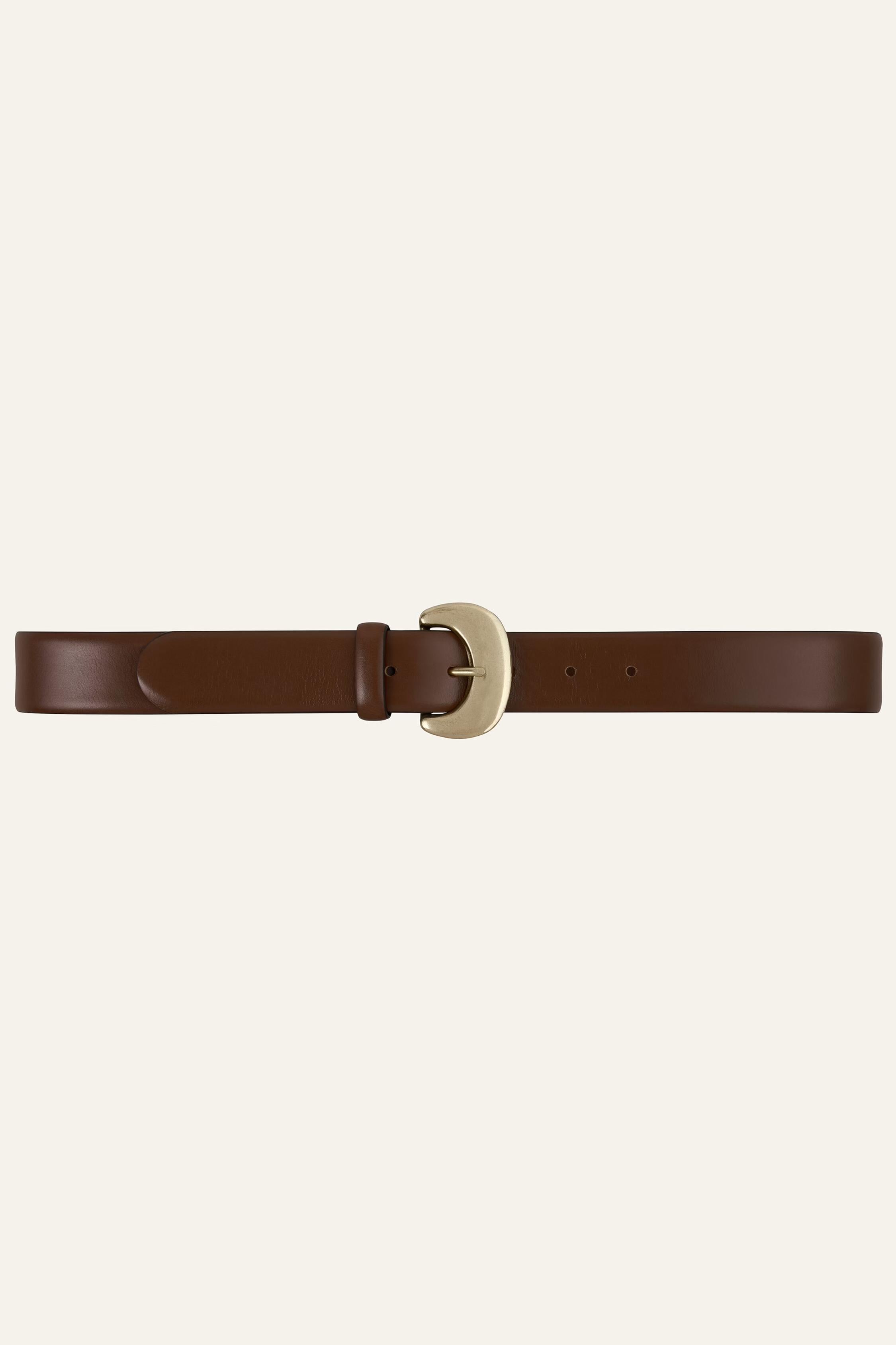 Leather Belt Brad Brown