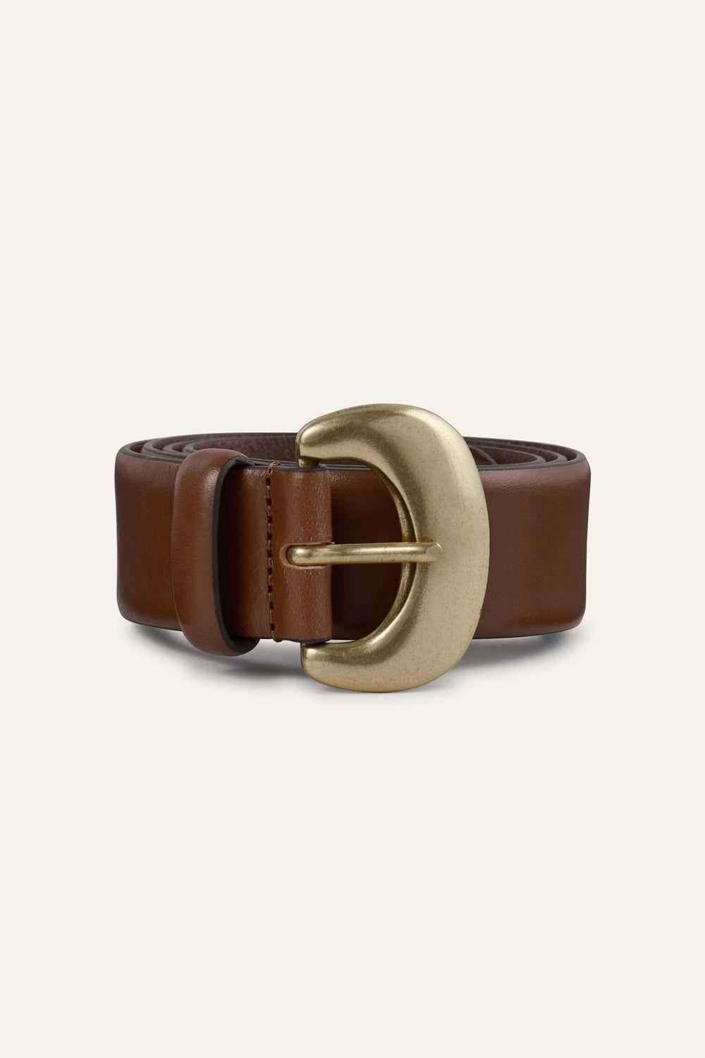 Leather Belt Brad Brown