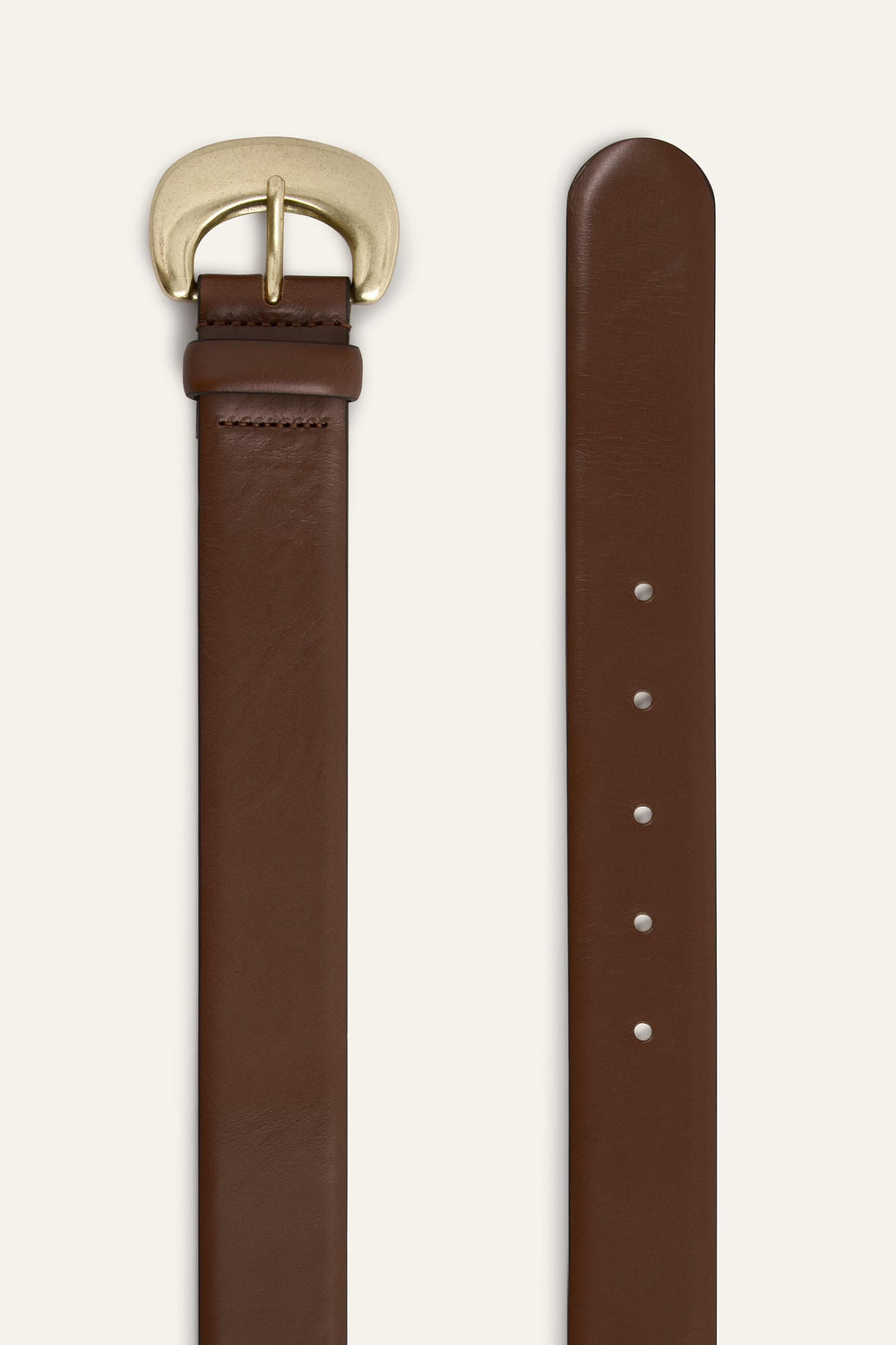 Leather Belt Brad Brown