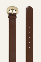 Leather Belt Brad Brown
