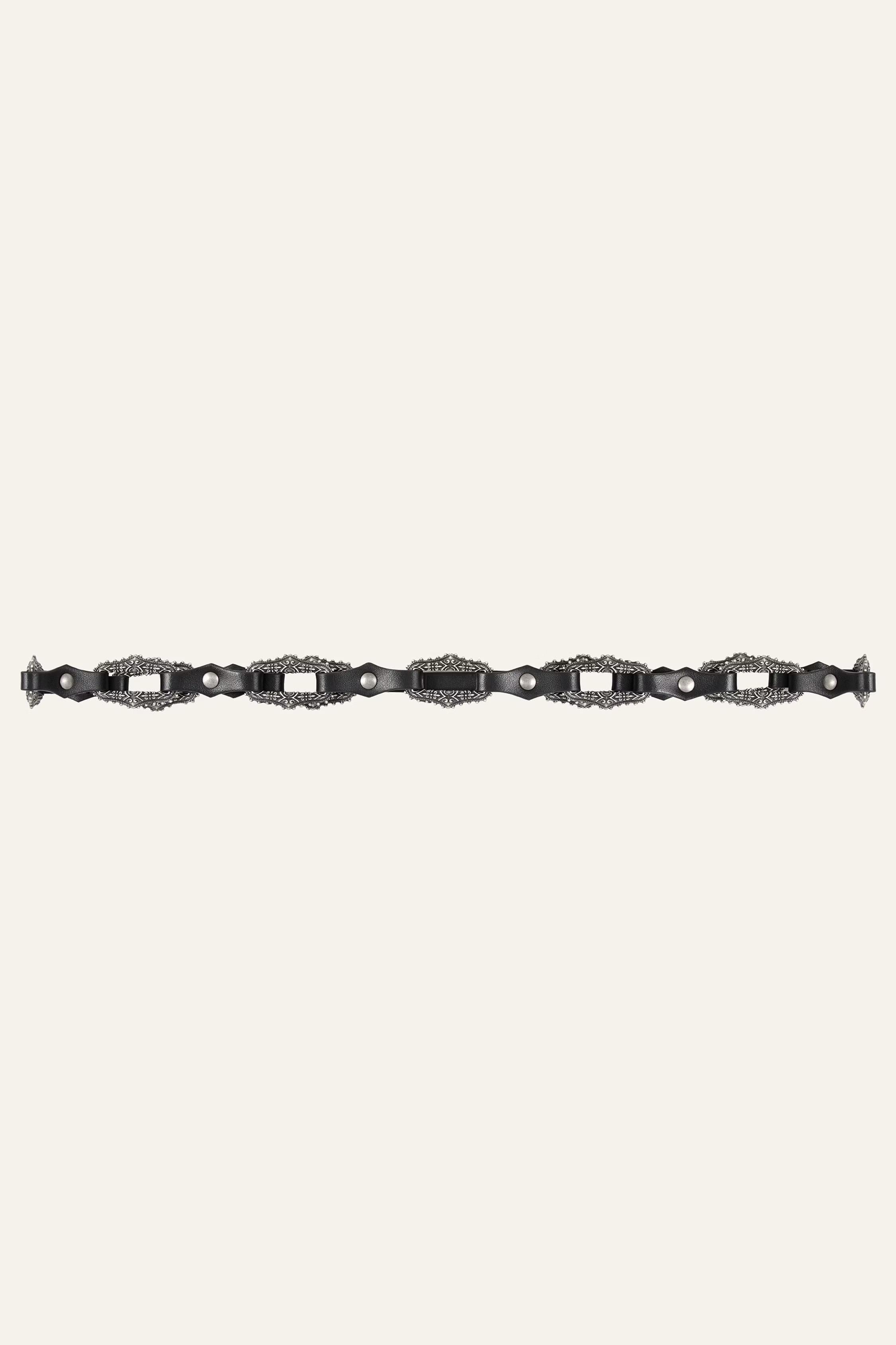 Leather Statement Belt Baptiste Black