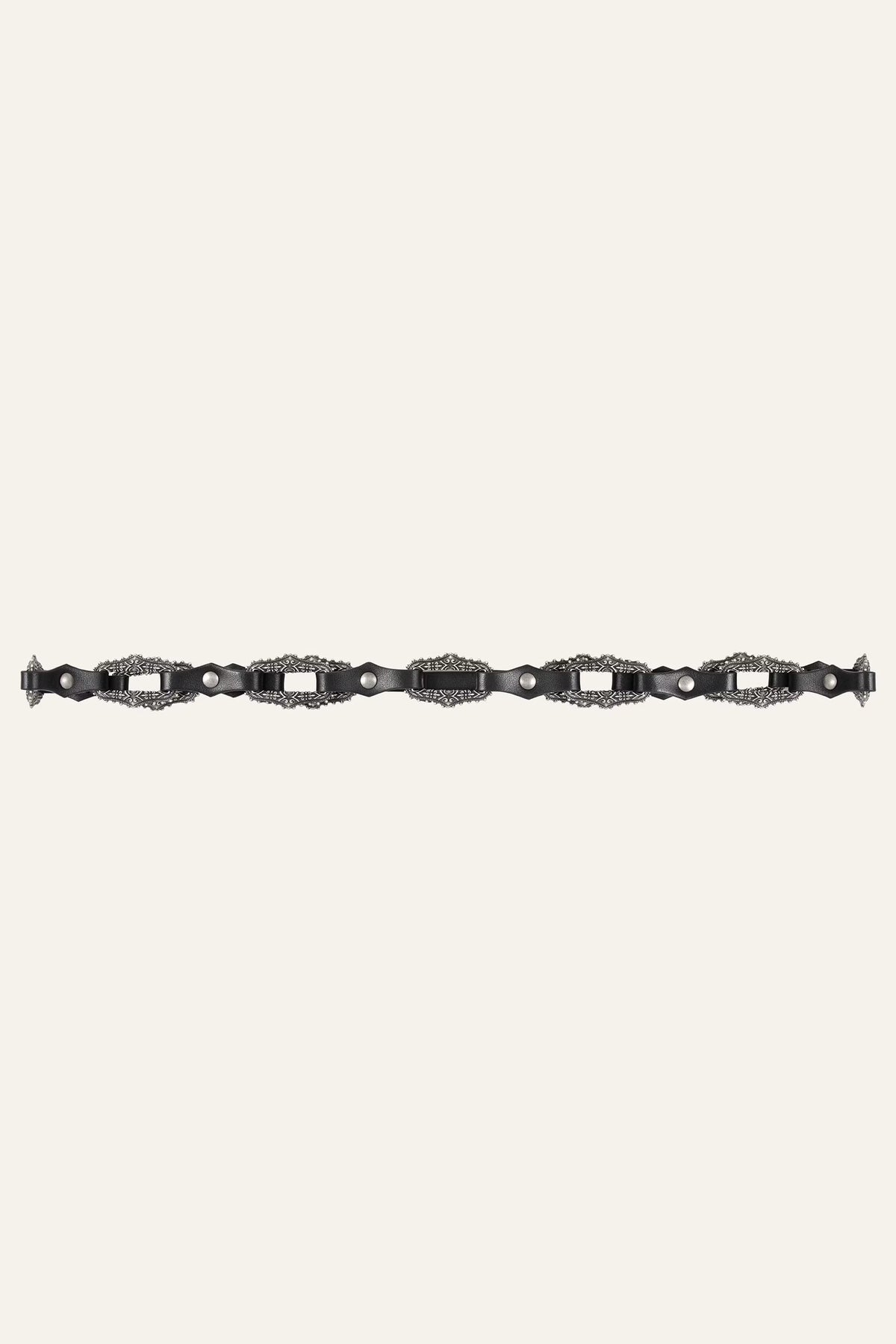 Leather Statement Belt Baptiste Black