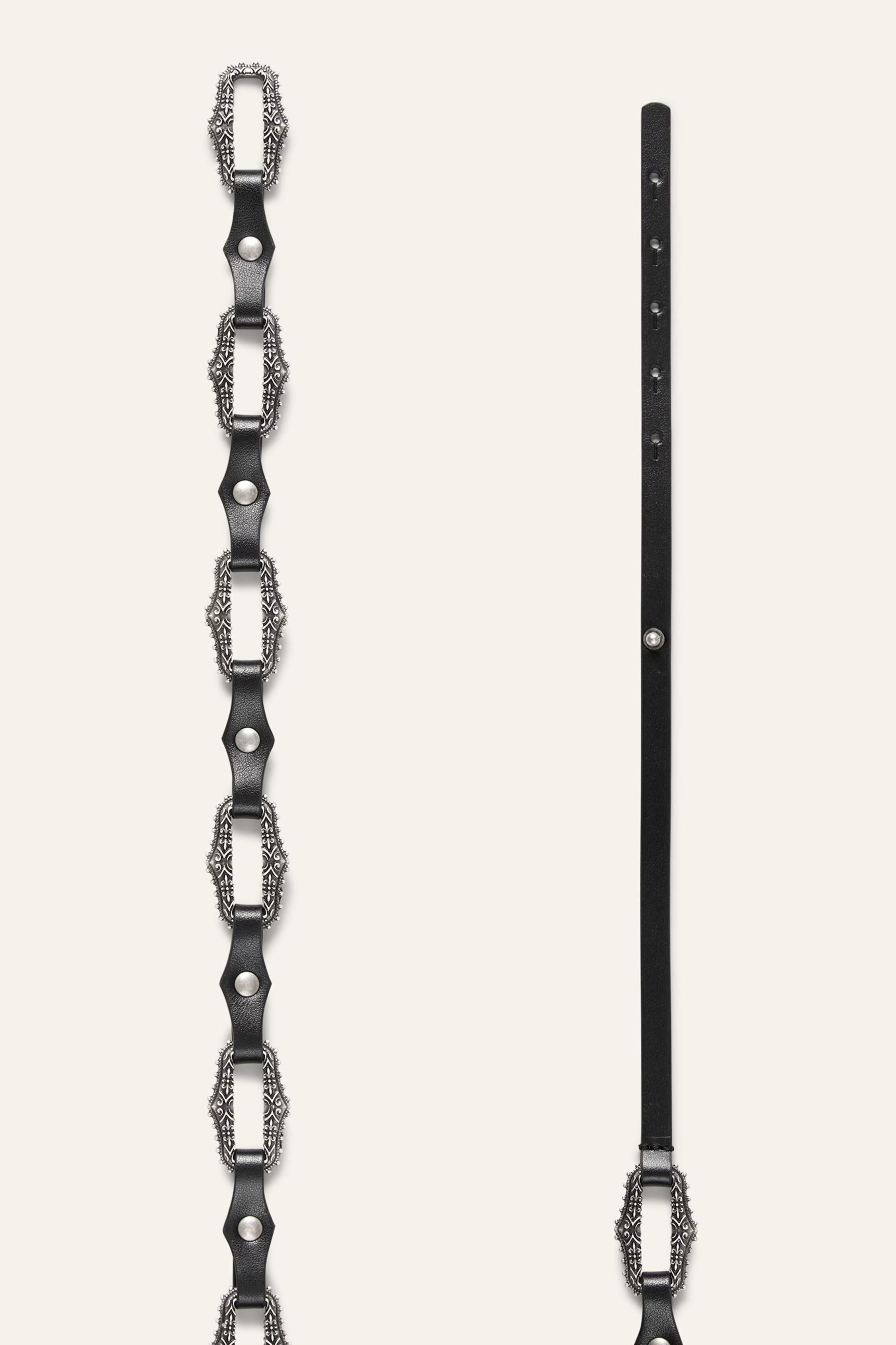Leather Statement Belt Baptiste Black