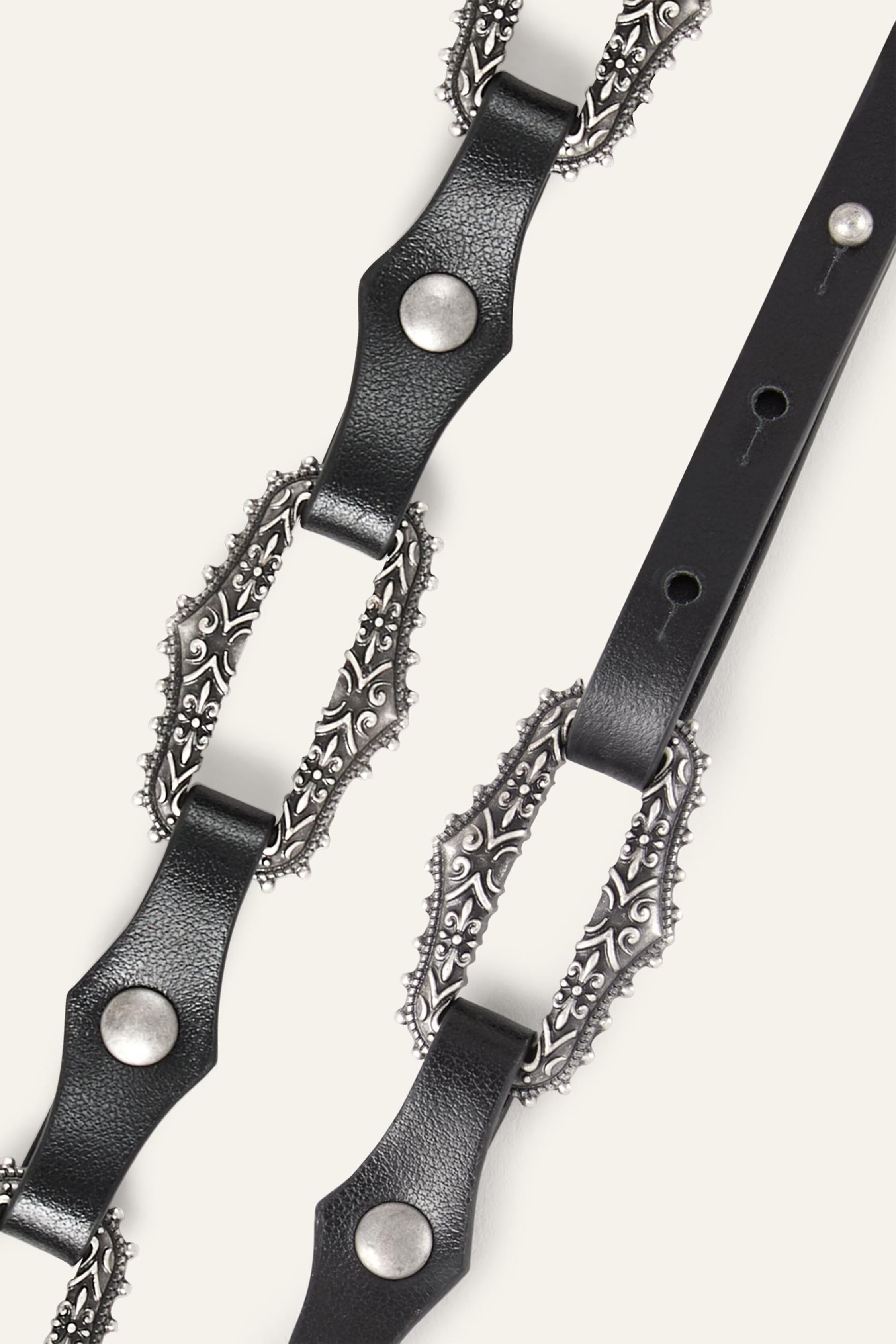 Leather Statement Belt Baptiste Black