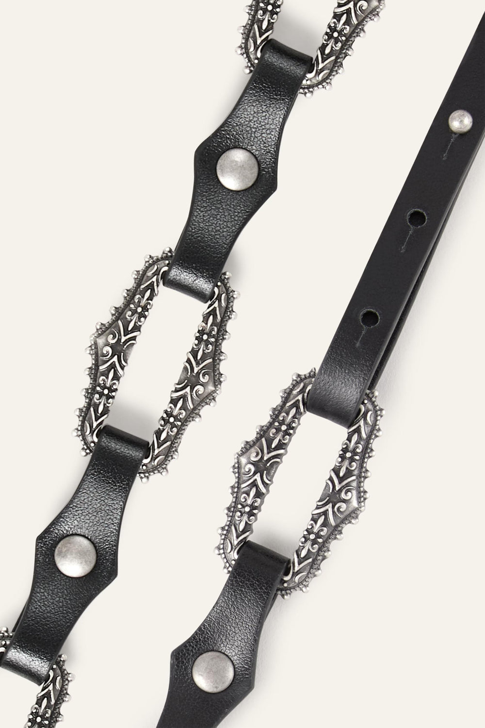 Leather Statement Belt Baptiste Black
