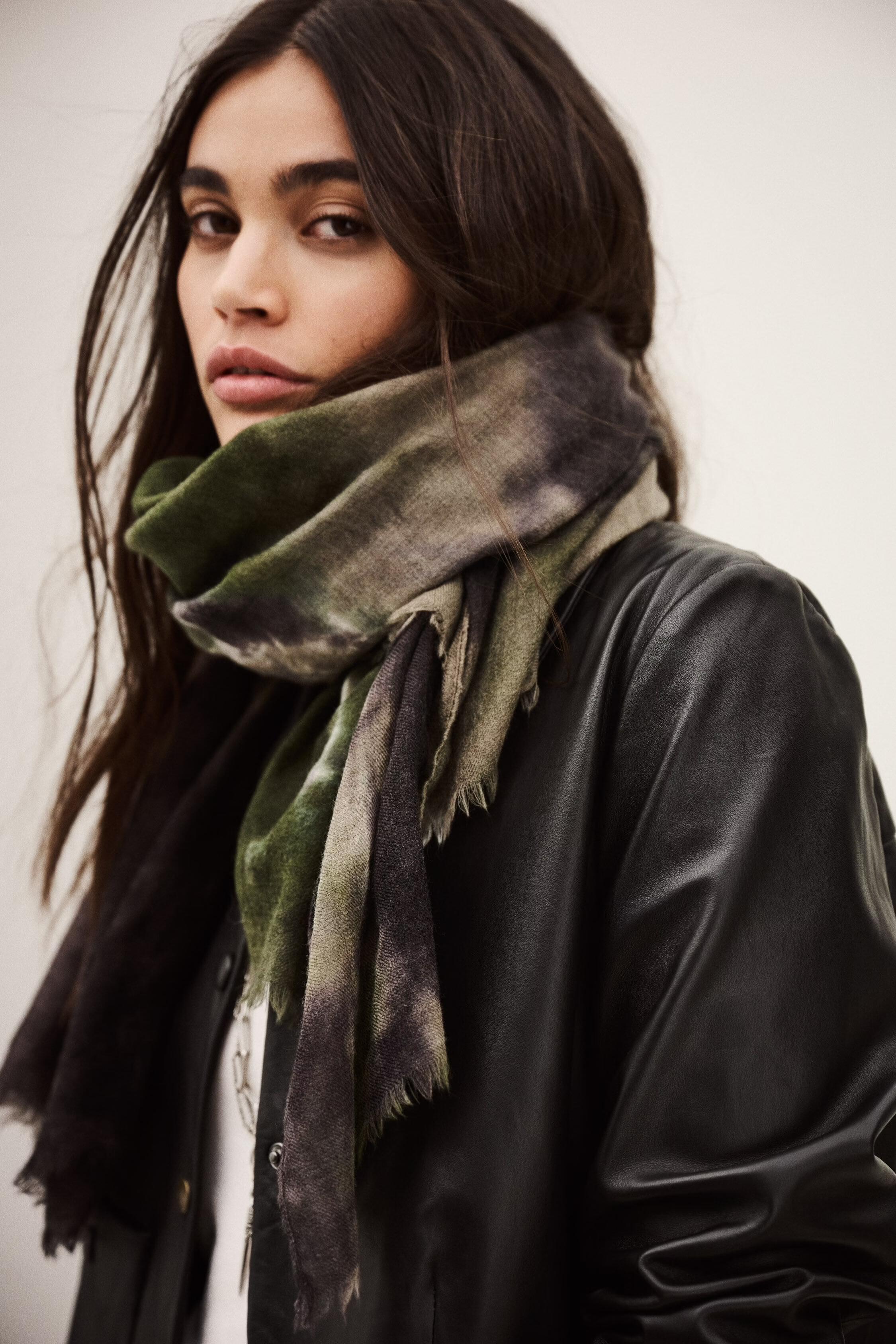 Wool And Silk Scarf Sofia Green