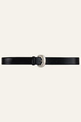 Leather Belt Brad Black