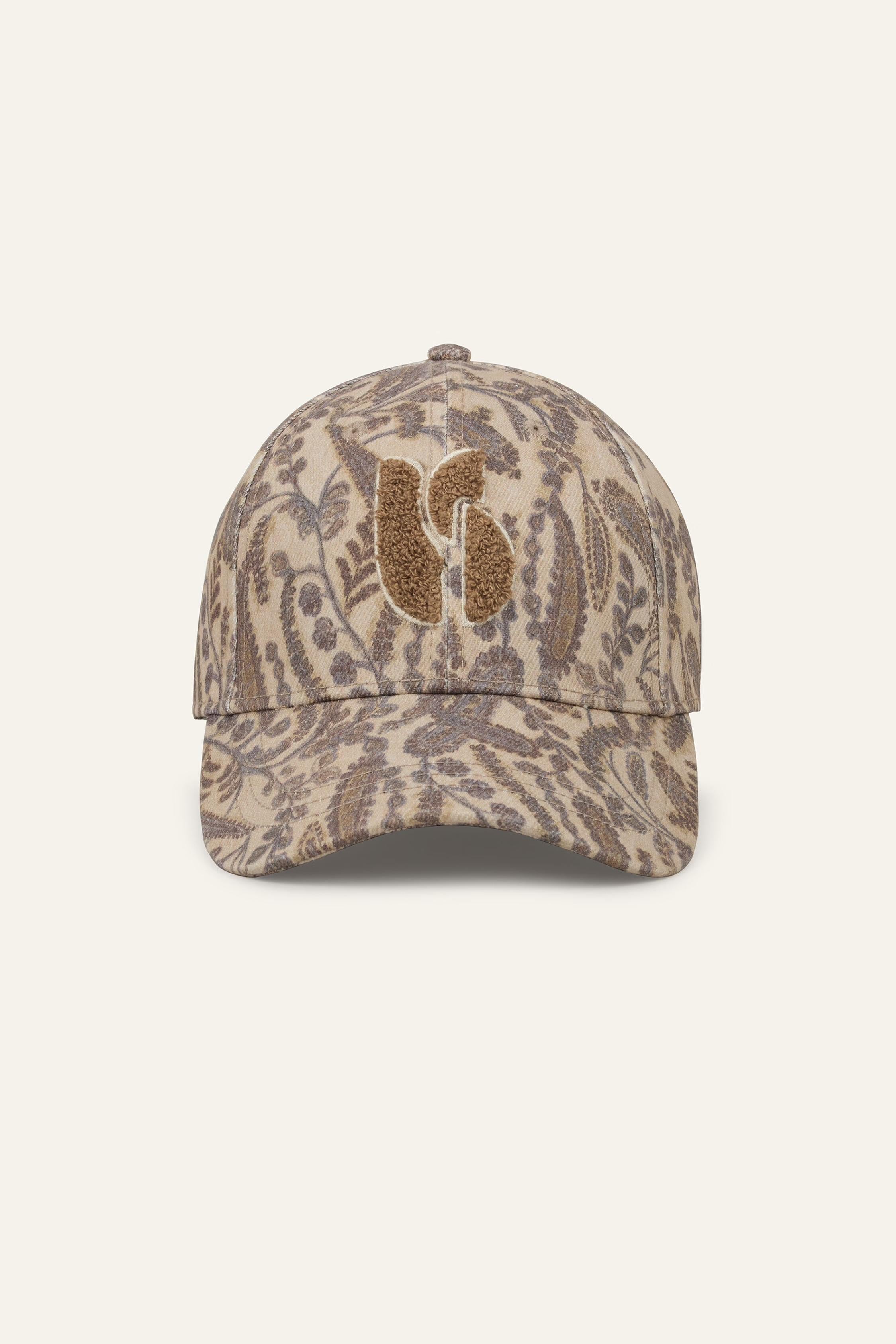 Patterned Cotton Baseball Cap Hari Off-White