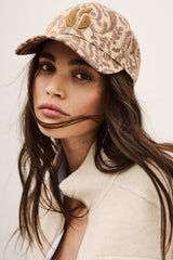 Patterned Cotton Baseball Cap Hari Off-White