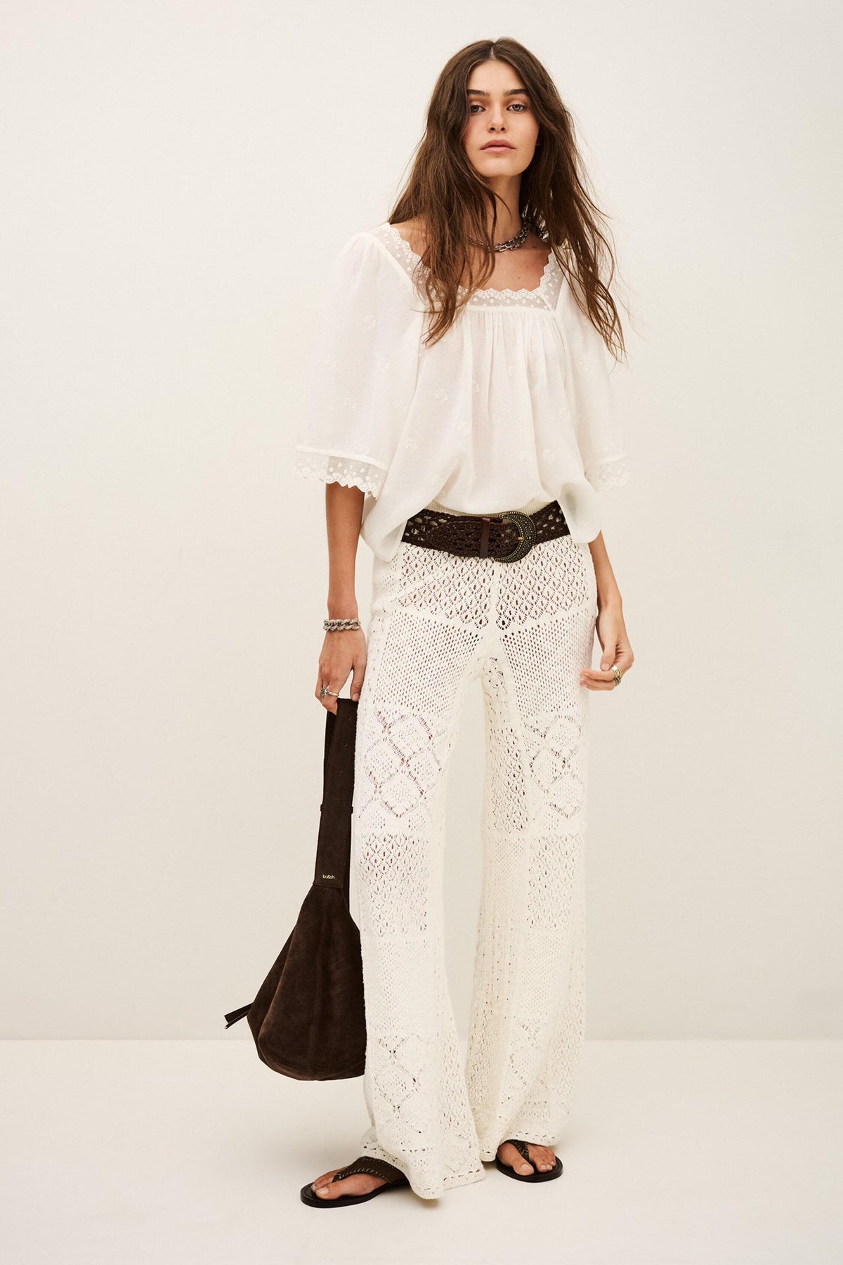 Embroidered Lace Top Parly Off-White