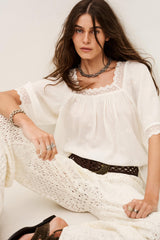 Embroidered Lace Top Parly Off-White