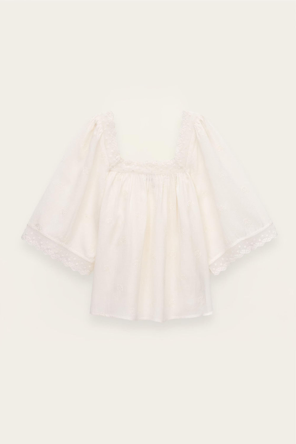 Embroidered Lace Top Parly Off-White