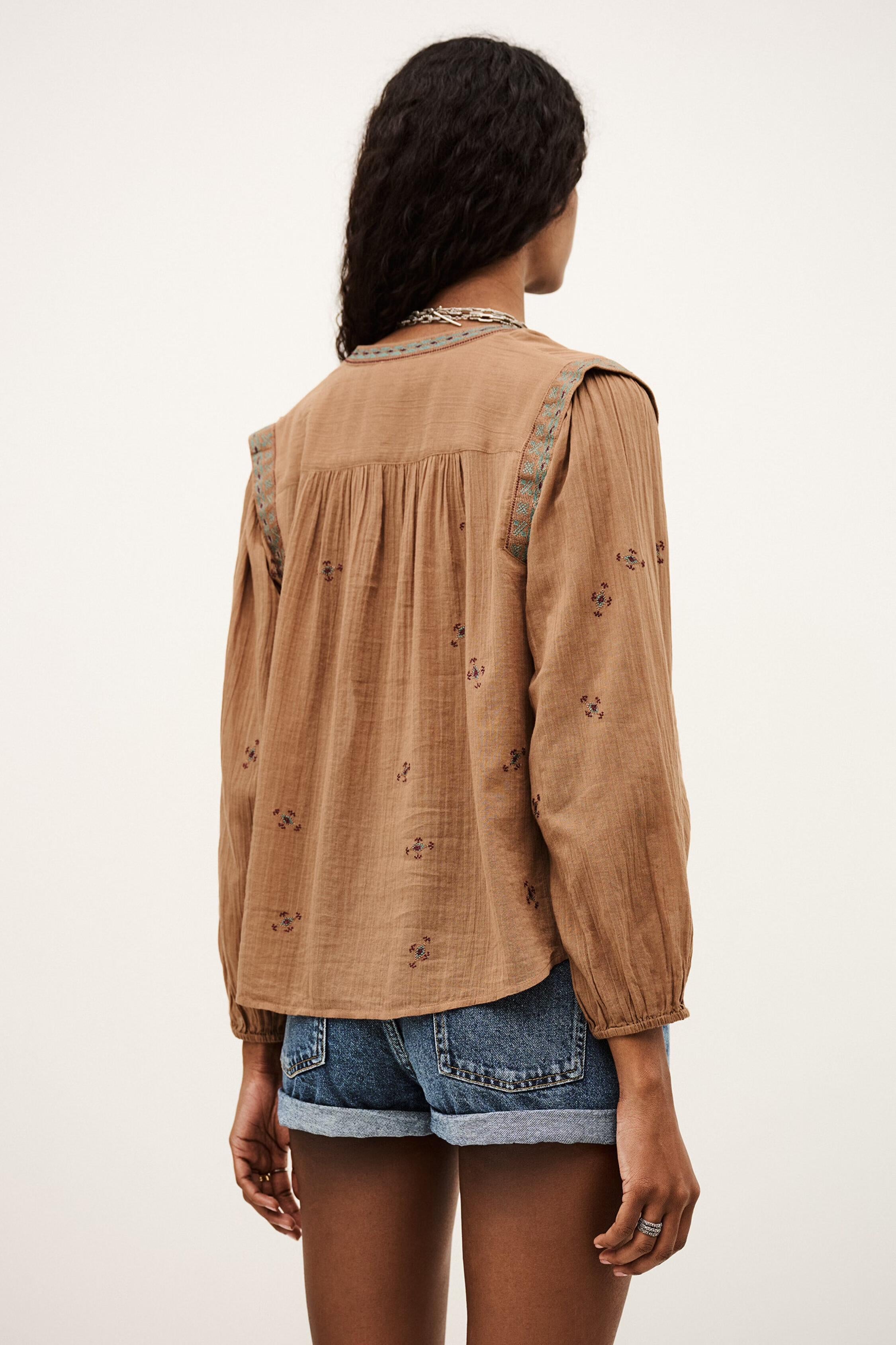 Embroidered Shirt Dalila Beige