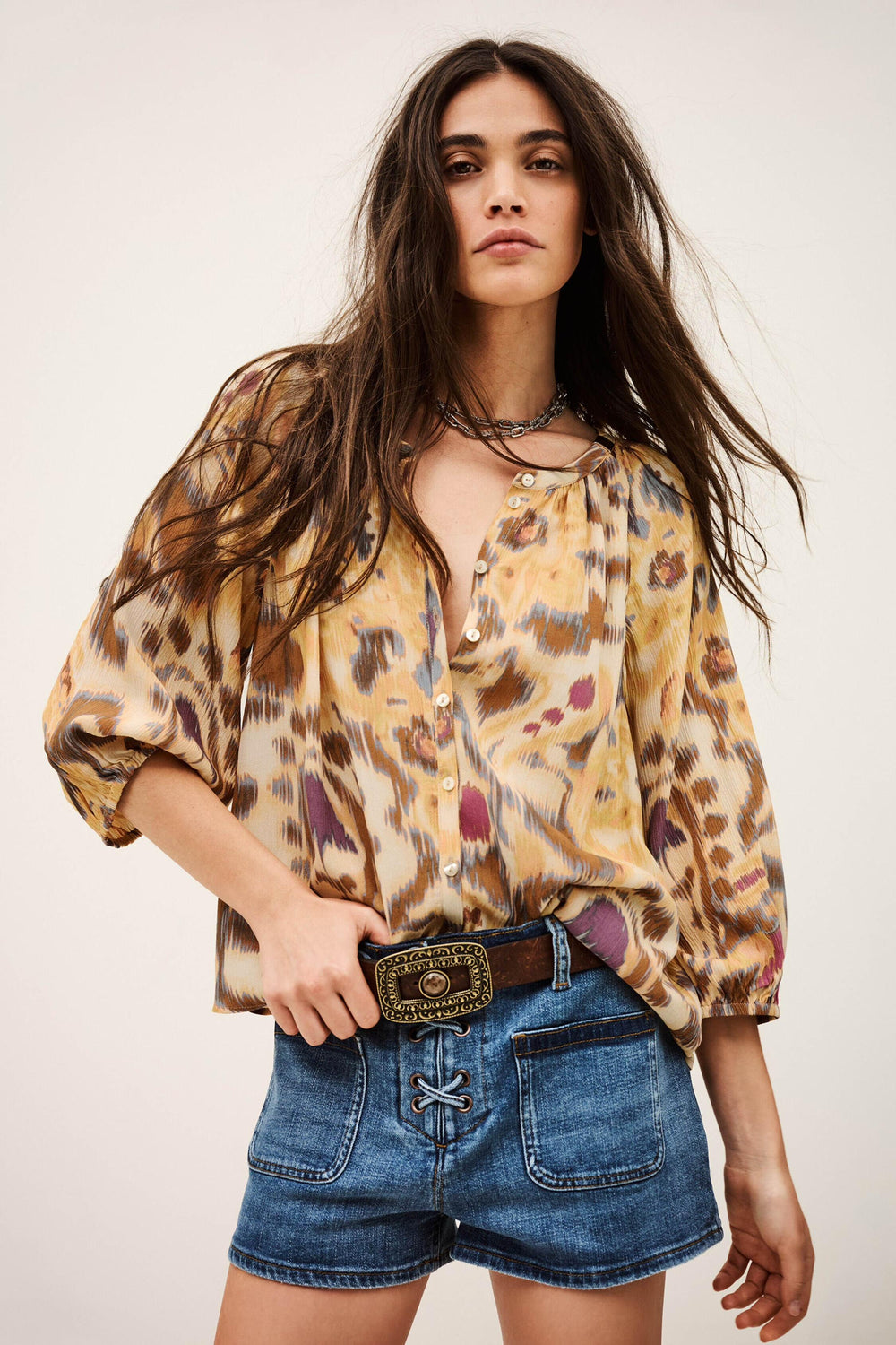 Patterned Shirt Maelle Yellow