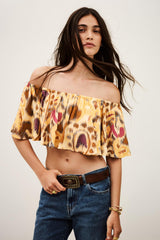 Strapless Ruffled Top Manthea Yellow