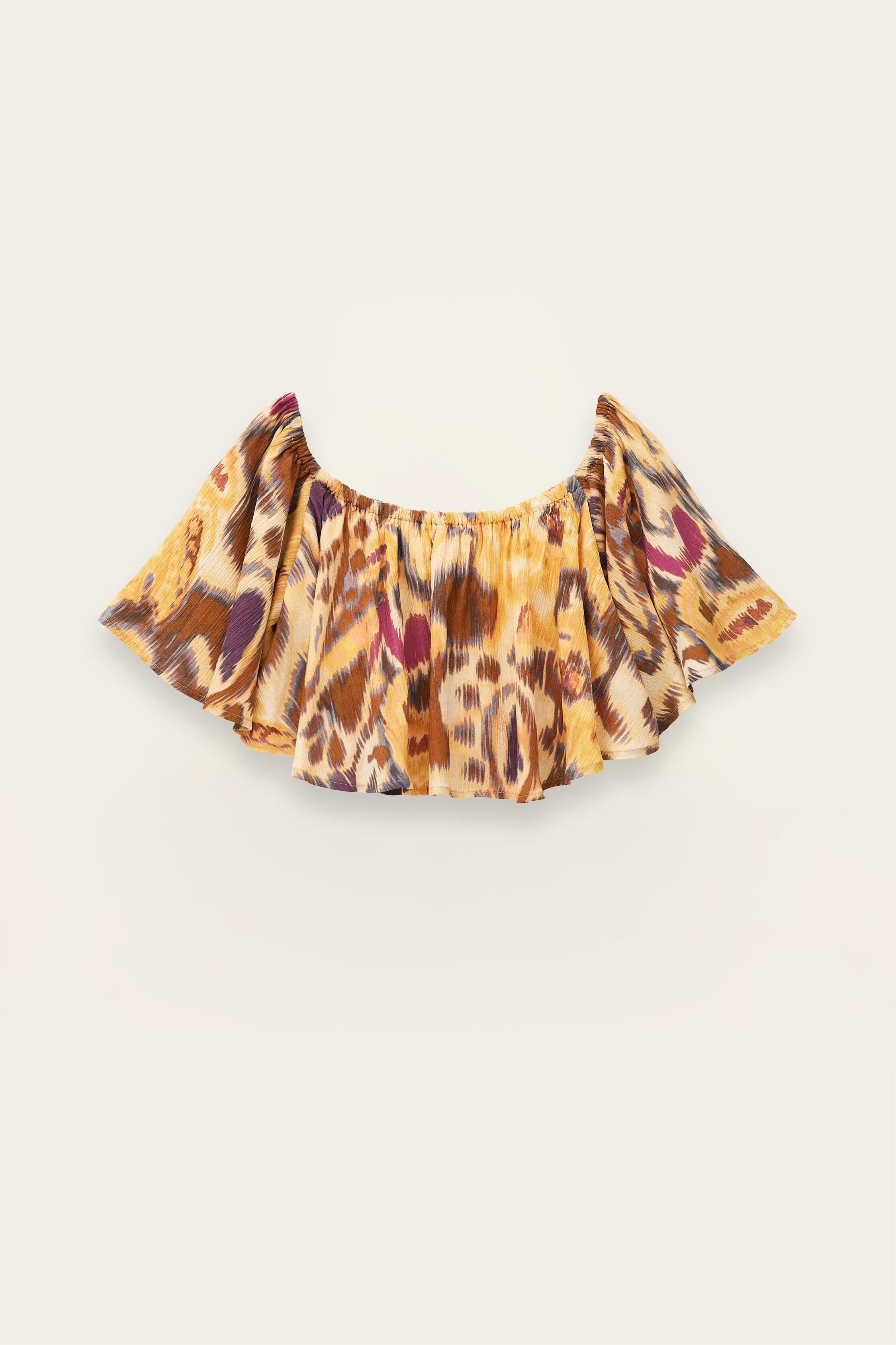 Strapless Ruffled Top Manthea Yellow
