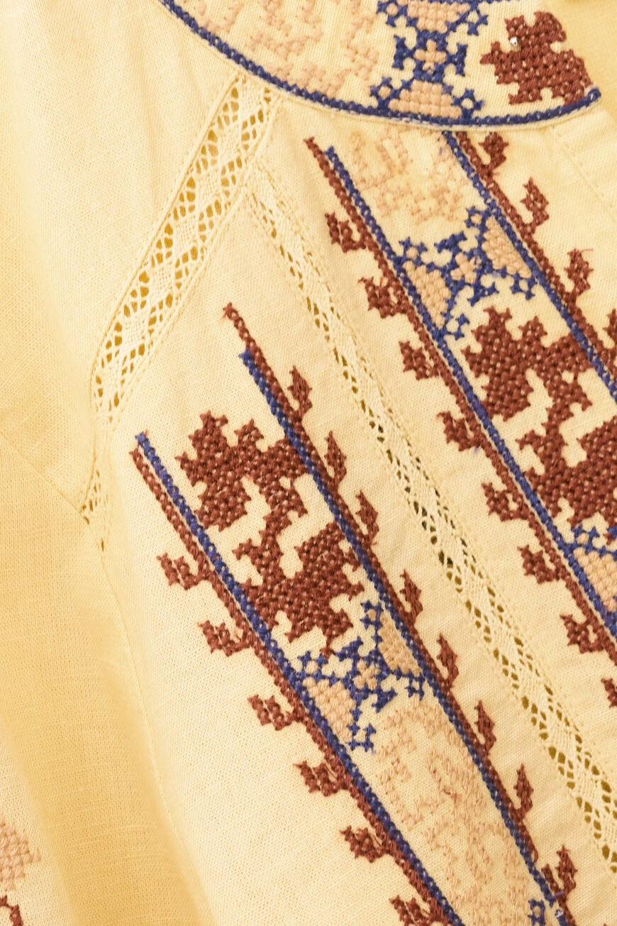 Embroidered Blouse, Sleeves Faustina Yellow