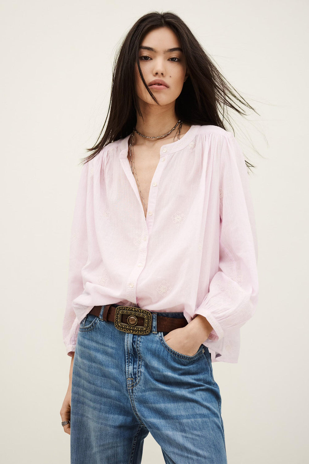 Oversized Cotton Blouse Duha Purple