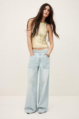 Ribbed Lurex Effect Tank Top Shadey Gold