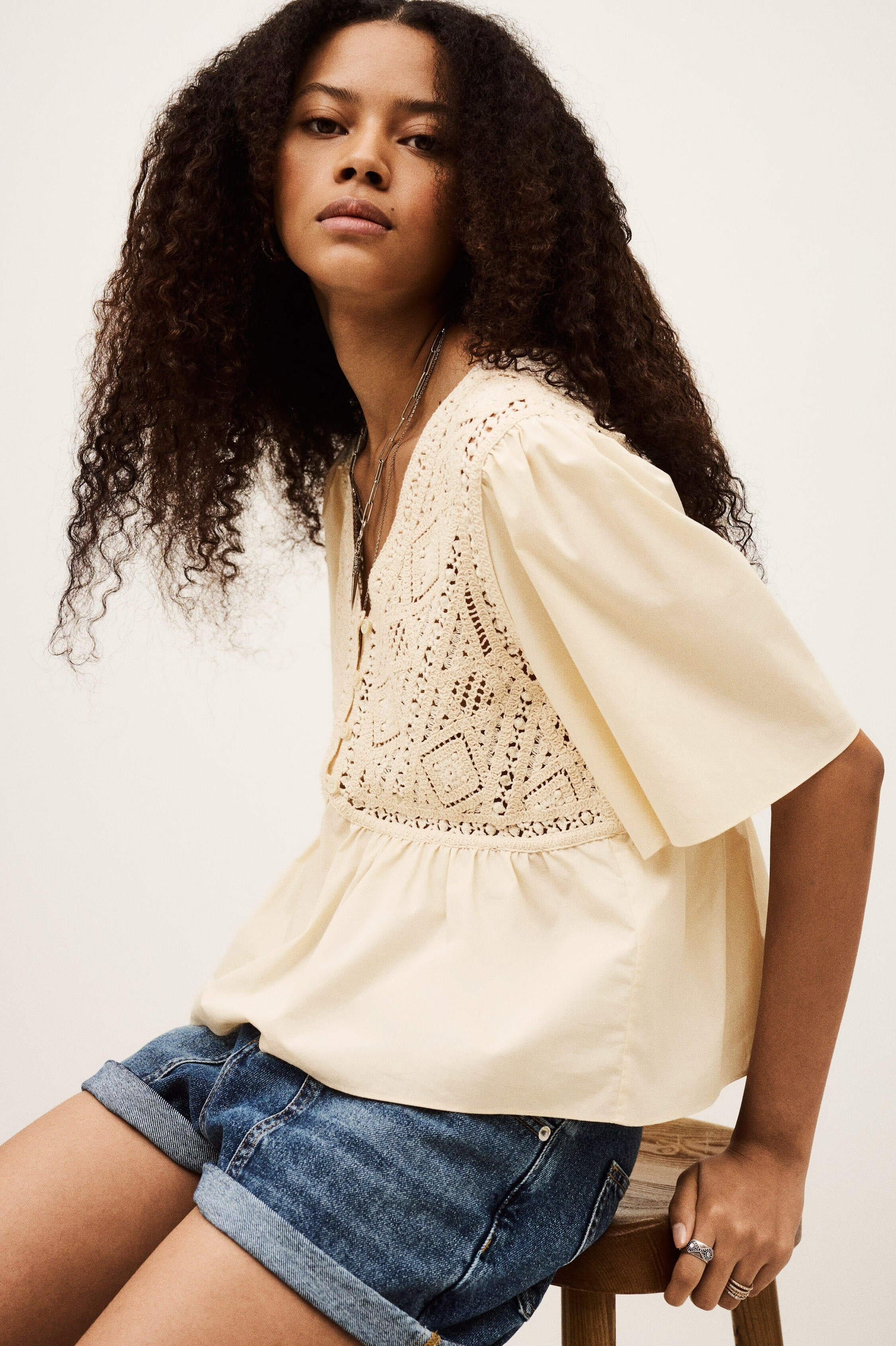 Short-Sleeved Blouse Salvi Off-White