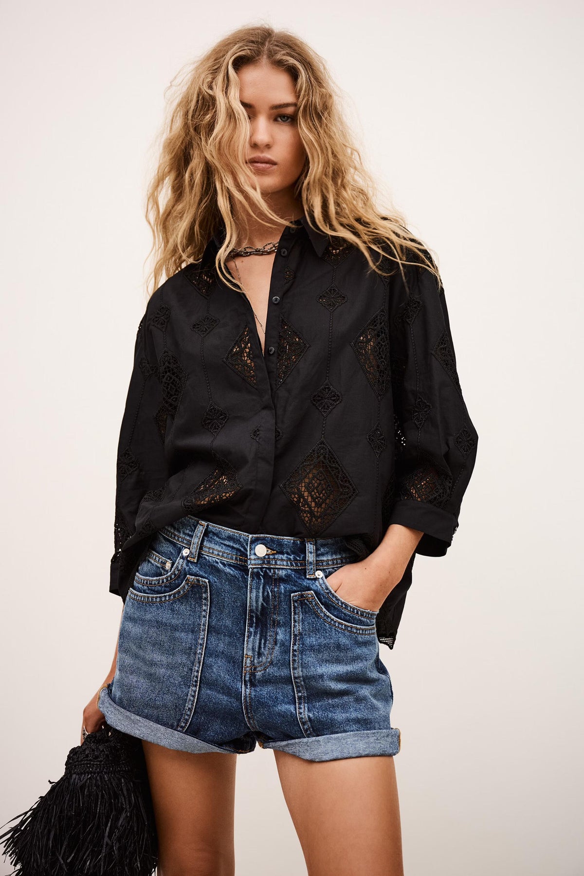 3/4-Sleeved Shirt Muriel Black