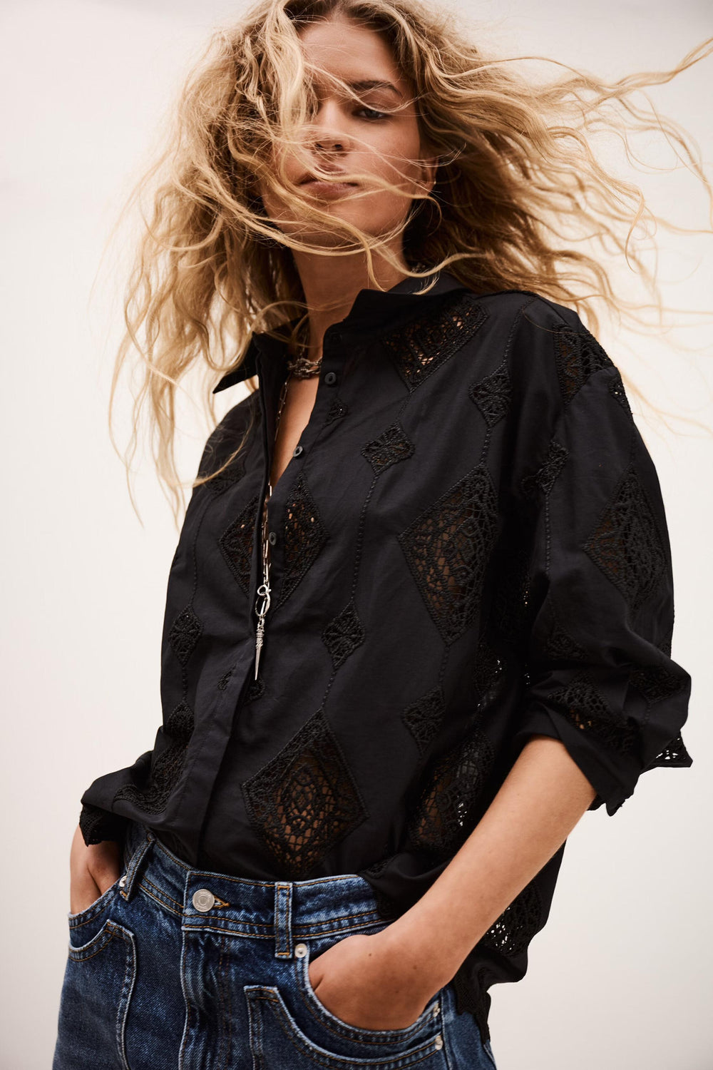 3/4-Sleeved Shirt Muriel Black