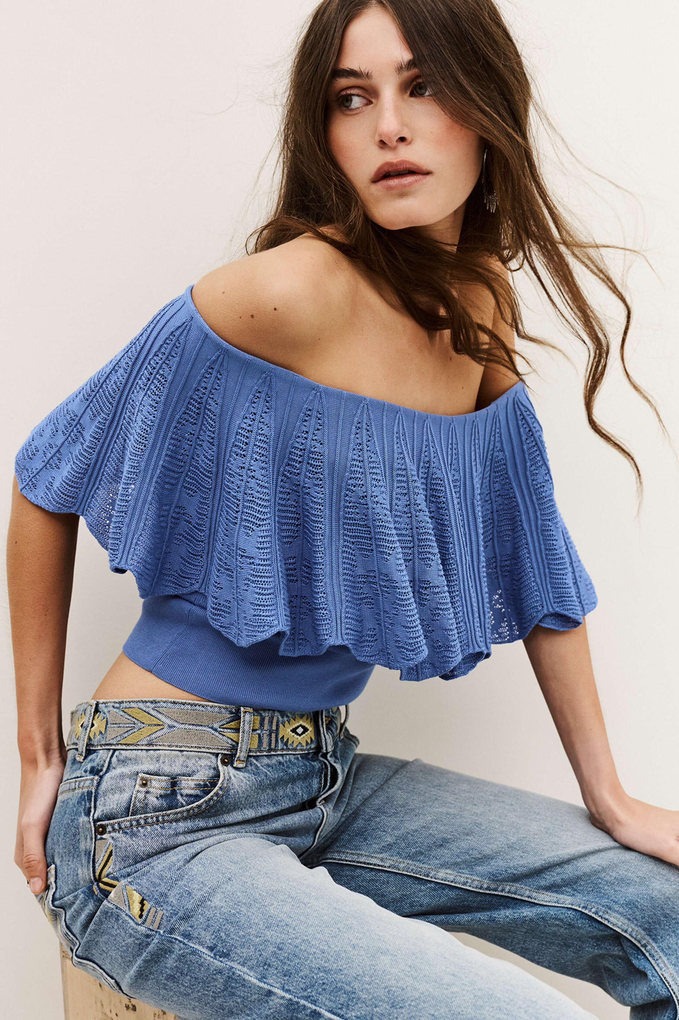 Off-The-Shoulder Top Salda Blue