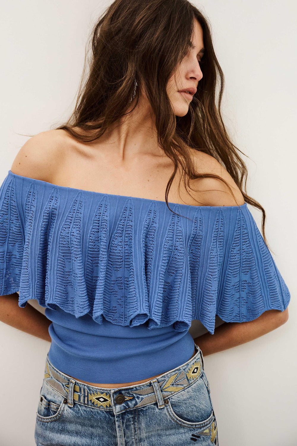 Off-The-Shoulder Top Salda Blue