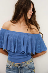 Off-The-Shoulder Top Salda Blue