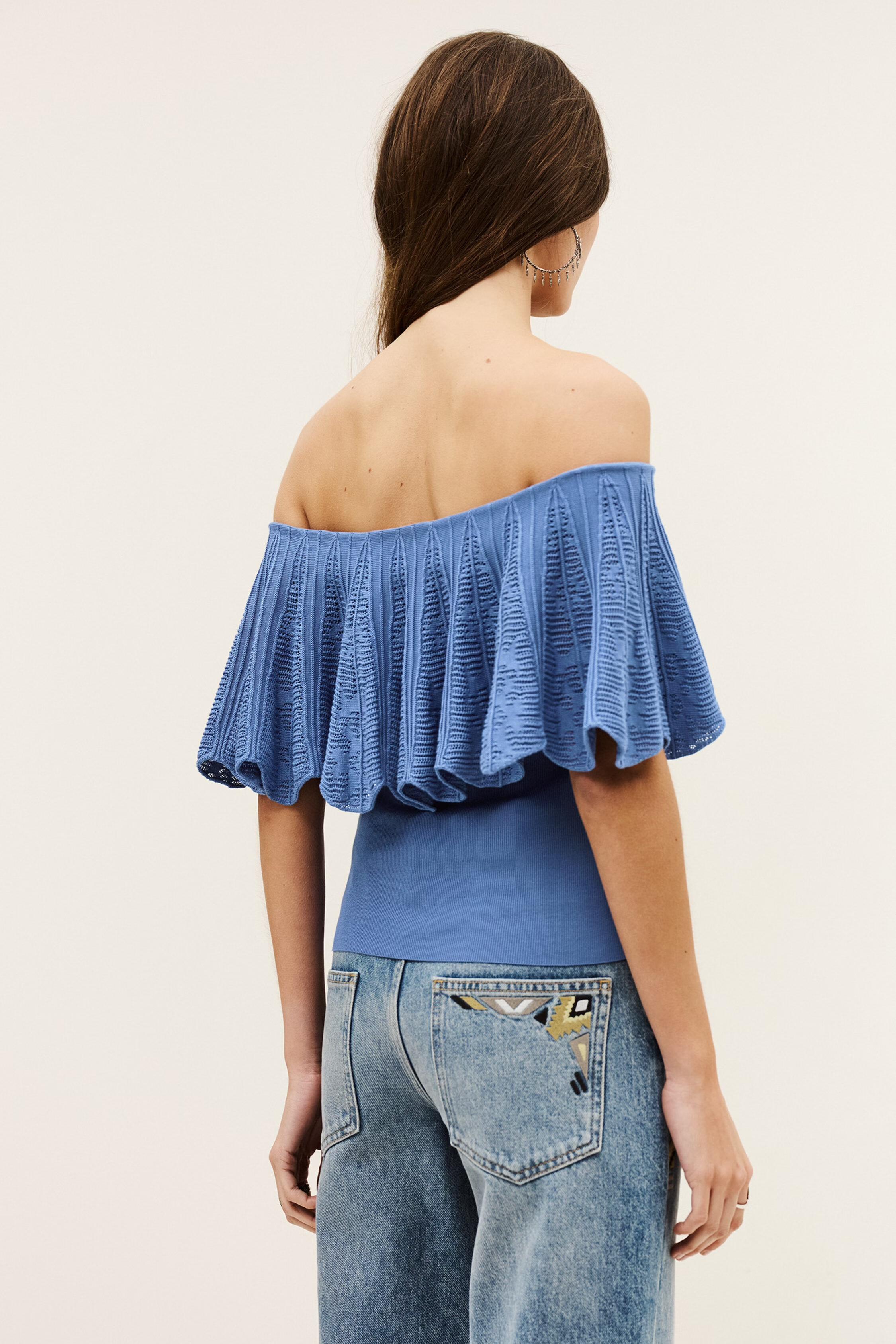 Off-The-Shoulder Top Salda Blue