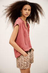 Top With Ruffled Sleeves Very Pink