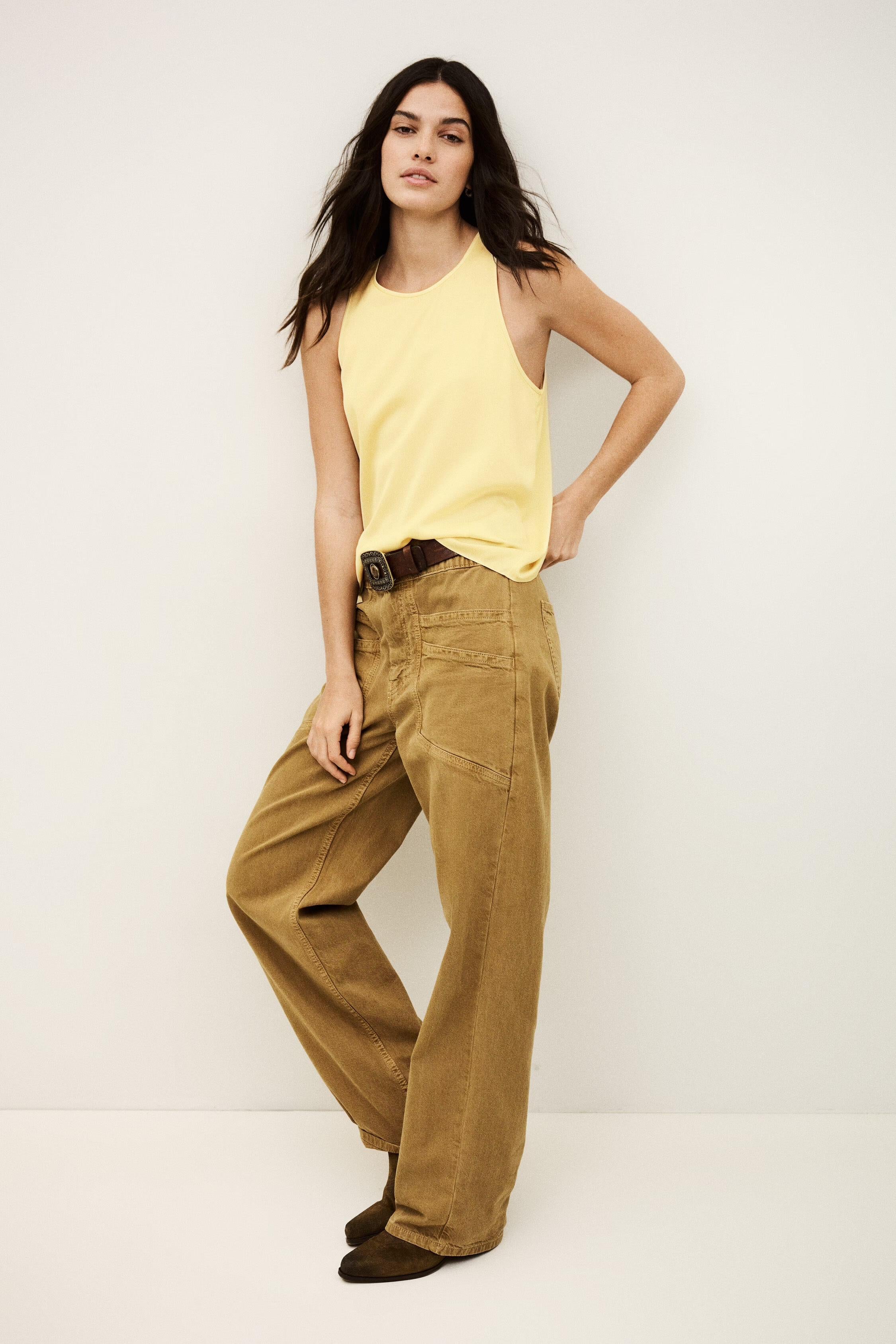 Sleeveless Top Cedi Yellow