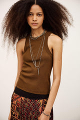 Ribbed Cotton Top Cynda Brown