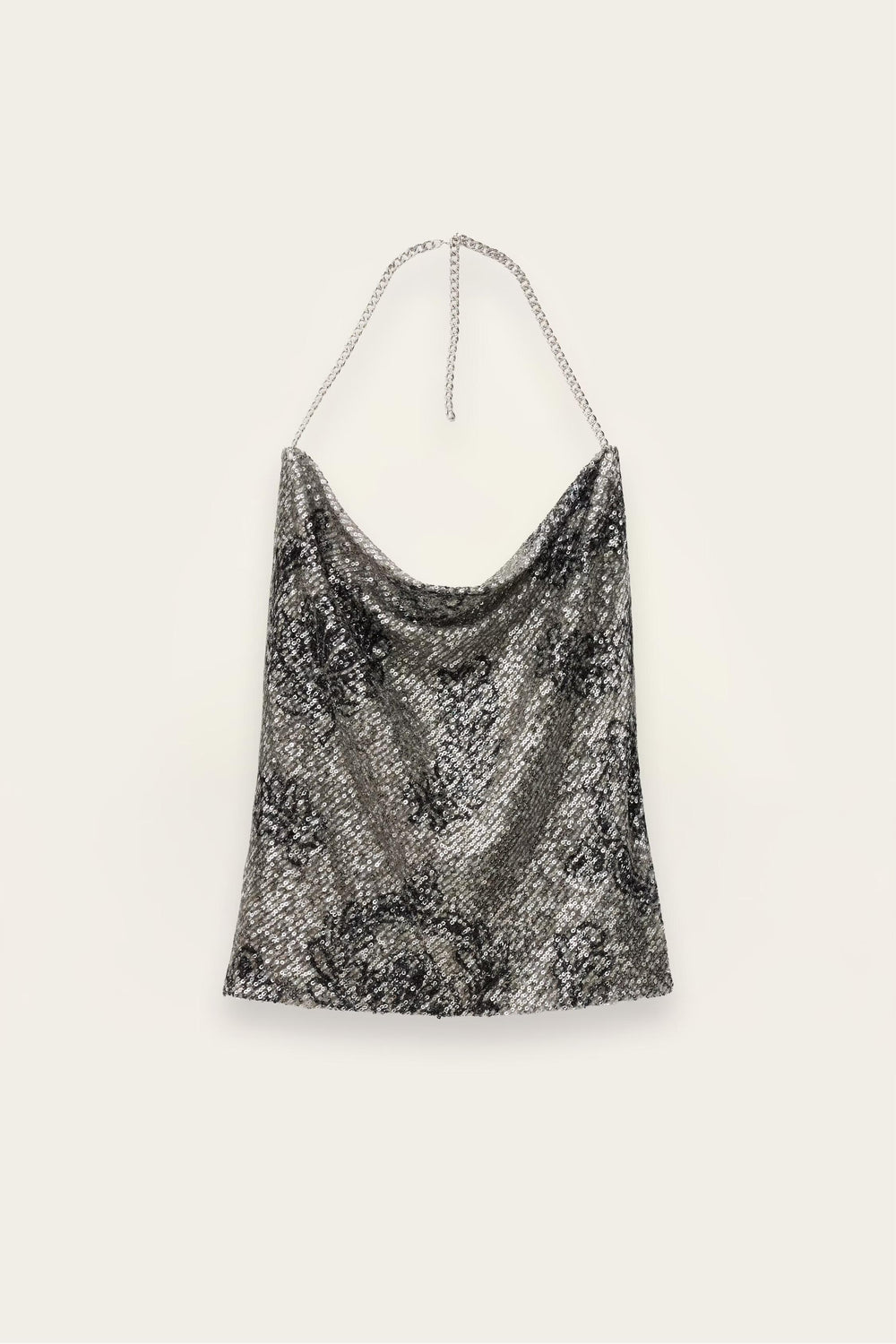 Sequined Scoop-Neck Top Simona Black