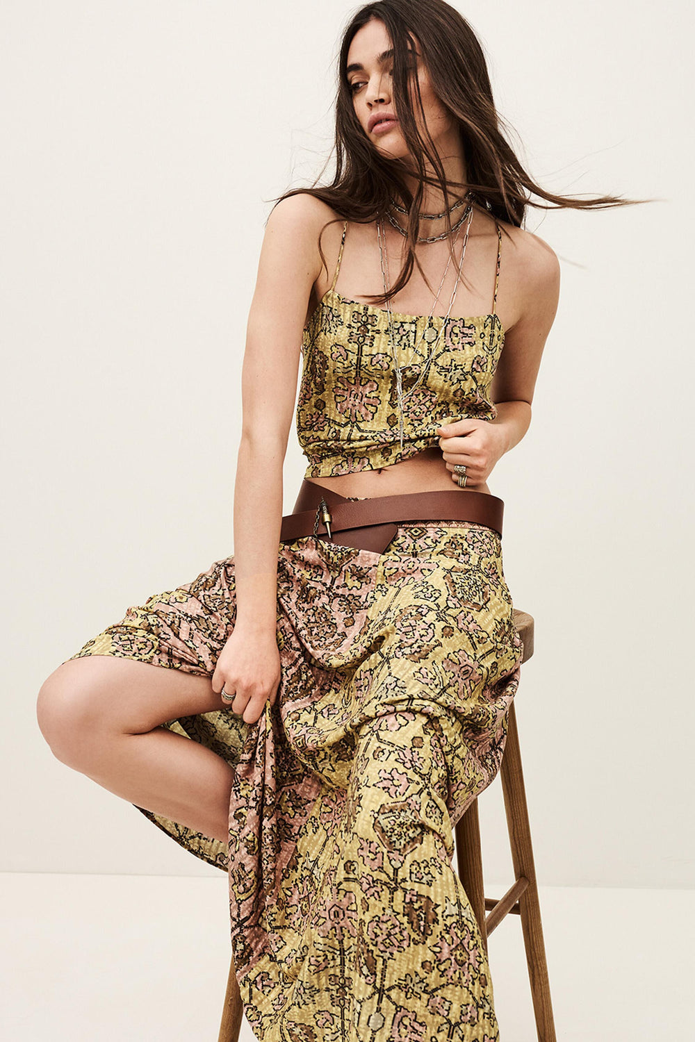 Midi Skirt Pario Yellow